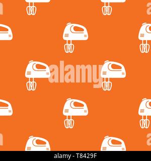 Mixer kitchen pattern vector orange Stock Vector