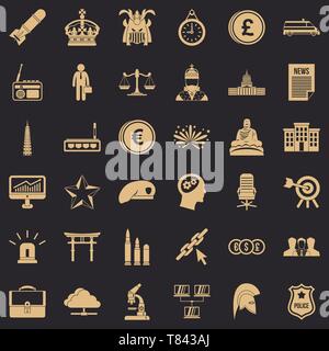 Team icons set, simple style Stock Vector