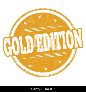 Gold edition sign or stamp on white background, vector illustration Stock Vector