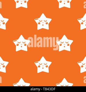 Sleeping star pattern vector orange Stock Vector