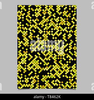 Yellow diagonal rounded square mosaic pattern poster template Stock Vector