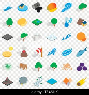 Animal of earth icons set, isometric style Stock Vector