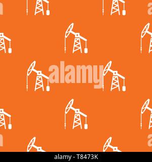 Oil rig pattern vector orange Stock Vector