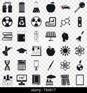 End of education icons set, simple style Stock Vector