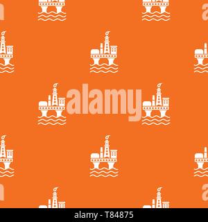 Oil platform pattern vector orange Stock Vector