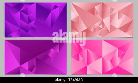 Polygonal minimal dynamic gradient triangle mosaic hd background set Stock Vector