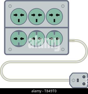 extension cord / lead icon. flat vector illustration Stock Vector