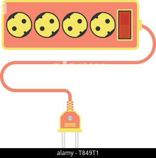 extension cord / lead icon. flat vector illustration Stock Vector