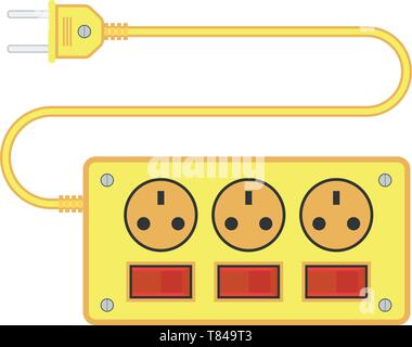 extension cord / lead icon. flat vector illustration Stock Vector