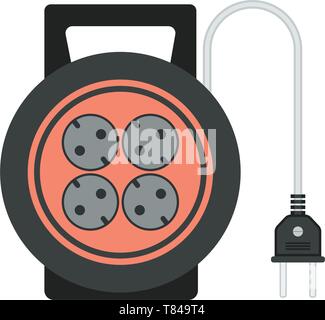 extension cord / lead icon. flat vector illustration Stock Vector