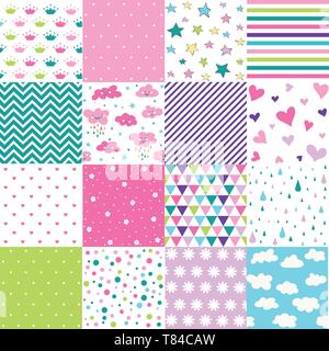 Cute Baby Background Seamless Pattern Stock Vector