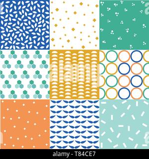 seamless patterns with fabric textures Stock Vector