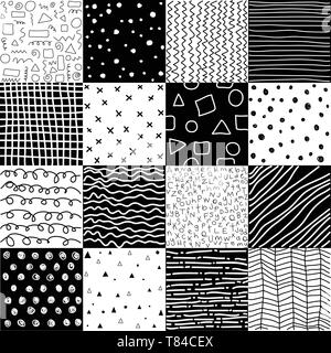 Hand drawn geometric patterns, abstract digital papers, abstract backgrounds Stock Vector