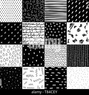 Hand drawn geometric patterns, abstract digital papers, abstract backgrounds Stock Vector