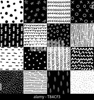 Hand drawn geometric patterns, abstract digital papers, abstract backgrounds Stock Vector