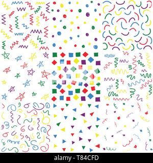 Hand drawn doodle seamless patterns Stock Vector