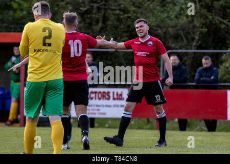 Trefelin BGC earn promotion from Welsh Football League division 3 with a 5-1 win over Ynysygerwn at Ynys Park on the 10th May 2019. Stock Photo