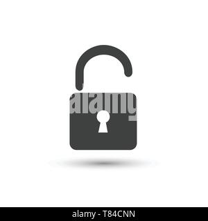 Vector unlock icon on the white background Stock Vector