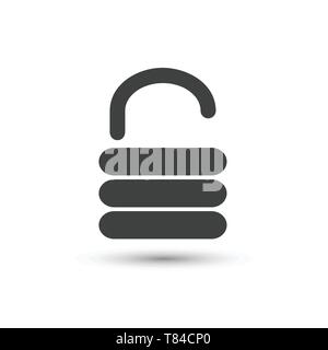 Vector unlock icon on the white background Stock Vector