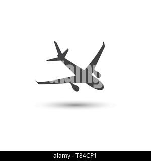 Plane icon vector, pictogram isolated on white Stock Vector
