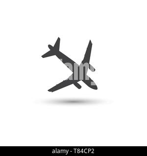 Plane icon vector, pictogram isolated on white Stock Vector