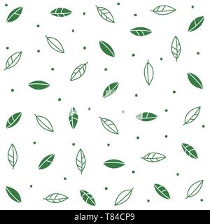 pattern leaves of plants on colorful silhouette in white background Stock Vector