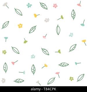 Flowers and plants.Floral collection with flowers and leaves. Stock Vector