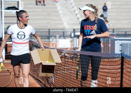 Caroline Wozniacki (DEN) in action during his training session during Internazionali BNL D'Italia  Italian Open at the Foro Italico, Rome, Italy on 10 May 2019. Photo by Giuseppe Maffia. Stock Photo