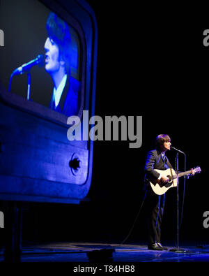 Glasgow, UK. 10 May 2019. LET IT BE, The Musical. The Iconic music of The Beatles with LET IT BE, the spectacular new concert jam-packed with over 40 of The Beatles’ greatest hits! Direct from the West End, this international hit show celebrates the legacy of the world’s greatest rock ‘n’ roll band. Reliving The Beatles’ meteoric rise from their humble beginnings to the heights of Beatlemania with live performances of early tracks including Twist and Shout and She Loves You as well as global mega-hits Yesterday, Hey Jude, Come Together and Let It Be. Credit: Colin Fisher/Alamy Live News Stock Photo