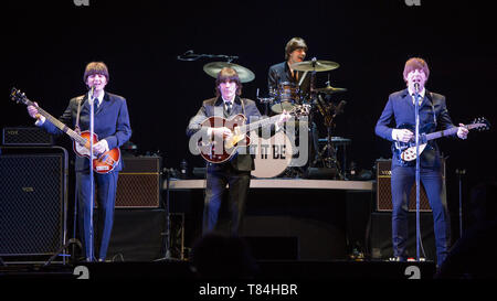 Glasgow, UK. 10 May 2019. LET IT BE, The Musical. The Iconic music of The Beatles with LET IT BE, the spectacular new concert jam-packed with over 40 of The Beatles’ greatest hits! Direct from the West End, this international hit show celebrates the legacy of the world’s greatest rock ‘n’ roll band. Reliving The Beatles’ meteoric rise from their humble beginnings to the heights of Beatlemania with live performances of early tracks including Twist and Shout and She Loves You as well as global mega-hits Yesterday, Hey Jude, Come Together and Let It Be. Credit: Colin Fisher/Alamy Live News Stock Photo