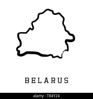Belarus map outline - smooth country shape map vector. Stock Vector