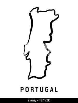 Mapa De Tópicos Simples Estilizado Do ícone Portugal. Mapa De