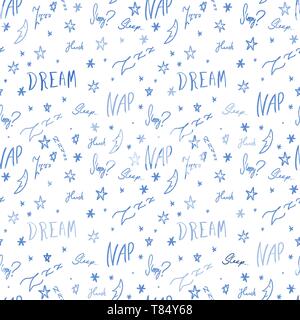 Bedsheets design pattern. Sleepy doodle - sleep time vector texture ...