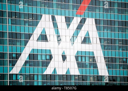 Axa logo in Milan, Italy Stock Photo