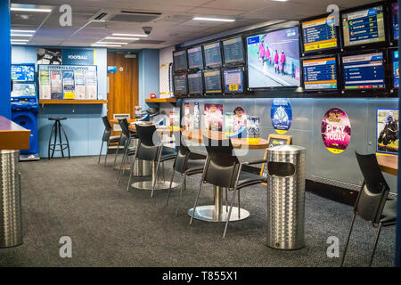 Stevenage, UK - January 24, 2019 - interior of a typical UK betting shop Stock Photo