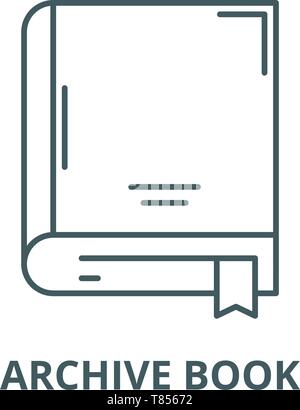 Archive book vector line icon, outline concept, linear sign Stock Vector