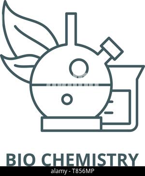 Bio chemistry vector line icon, linear concept, outline sign, symbol Stock Vector