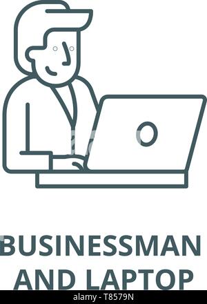 pictogram of a man sitting behind a computer icon working man vector ...