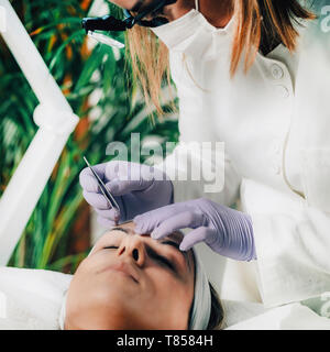 Eyebrow microblading Stock Photo