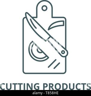Cutting products vector line icon, linear concept, outline sign, symbol Stock Vector