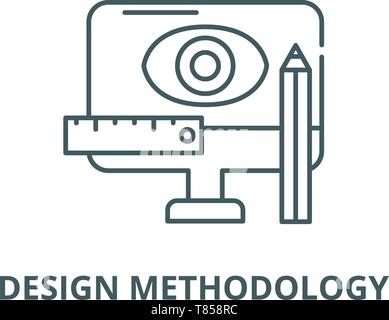 Design methodology vector line icon, linear concept, outline sign, symbol Stock Vector