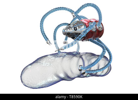 Medical Nanorobot Fighting With Bacterium, Illustration Stock Photo - Alamy