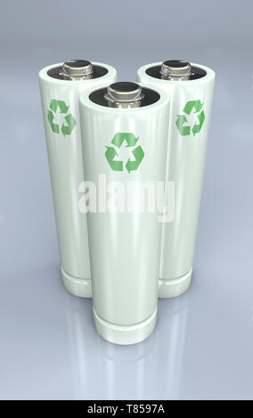 Battery recycling, conceptual illustration Stock Photo