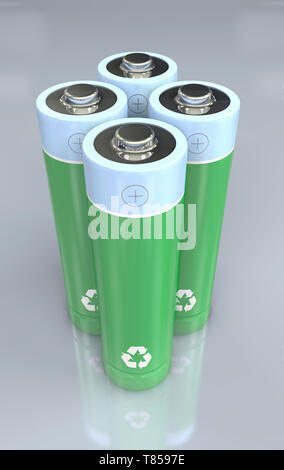 Battery recycling, conceptual illustration Stock Photo