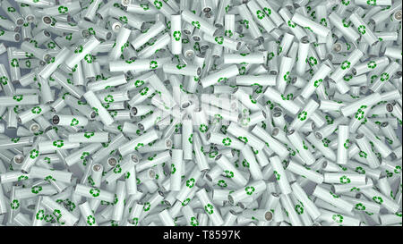 Battery recycling, conceptual illustration Stock Photo