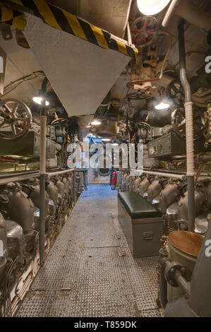 Second war world submarine interior. Engine room. Military vessel Stock ...