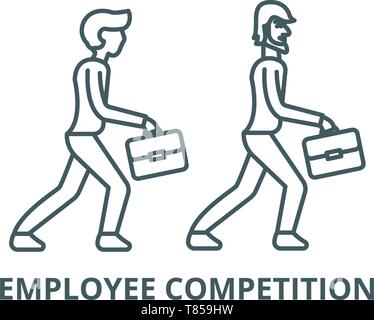 Employee competition vector line icon, linear concept, outline sign, symbol Stock Vector
