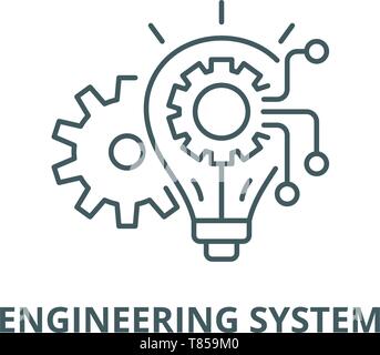 Engineering system vector line icon, linear concept, outline sign, symbol Stock Vector