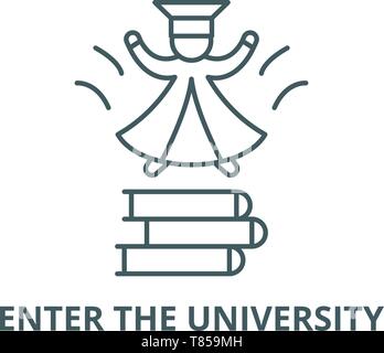 Enter the university vector line icon, linear concept, outline sign, symbol Stock Vector