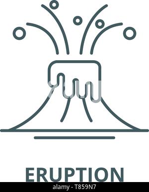 Eruption vector line icon, linear concept, outline sign, symbol Stock Vector